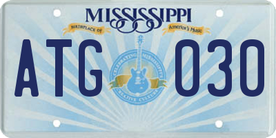 MS license plate ATG030