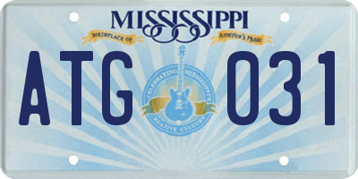 MS license plate ATG031
