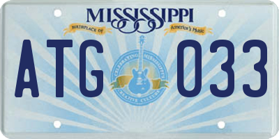 MS license plate ATG033