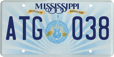 MS license plate ATG038