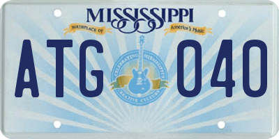 MS license plate ATG040