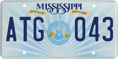 MS license plate ATG043