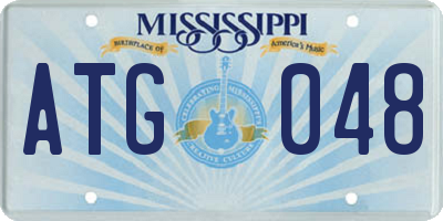 MS license plate ATG048