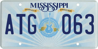 MS license plate ATG063