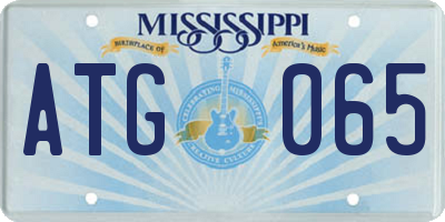MS license plate ATG065