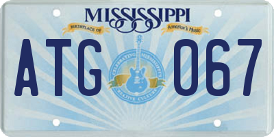 MS license plate ATG067