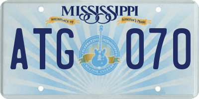 MS license plate ATG070