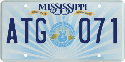 MS license plate ATG071