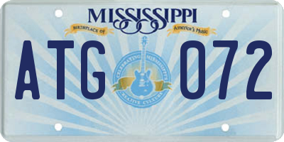 MS license plate ATG072