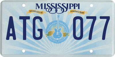 MS license plate ATG077