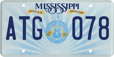 MS license plate ATG078