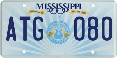 MS license plate ATG080