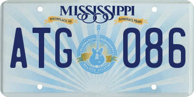 MS license plate ATG086
