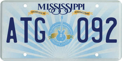 MS license plate ATG092