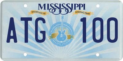 MS license plate ATG100