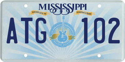 MS license plate ATG102