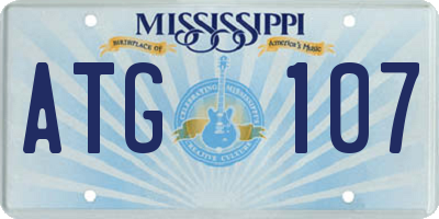 MS license plate ATG107