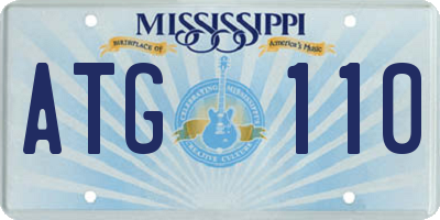 MS license plate ATG110
