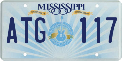 MS license plate ATG117