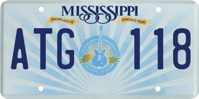 MS license plate ATG118