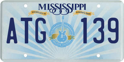 MS license plate ATG139