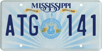 MS license plate ATG141