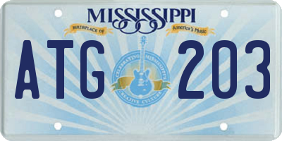 MS license plate ATG203