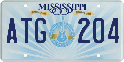 MS license plate ATG204