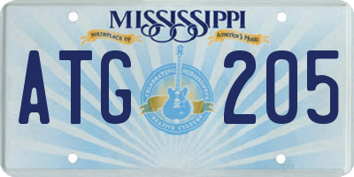MS license plate ATG205