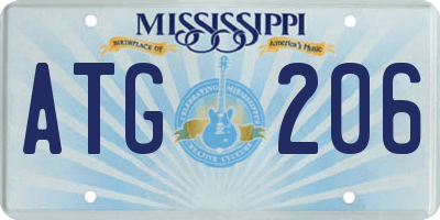 MS license plate ATG206