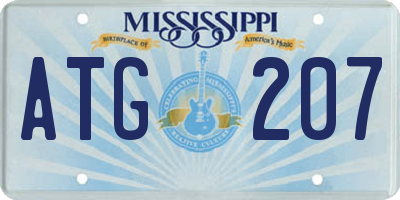 MS license plate ATG207