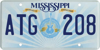 MS license plate ATG208