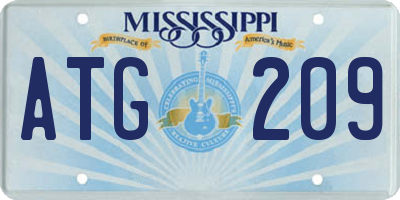 MS license plate ATG209