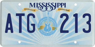 MS license plate ATG213