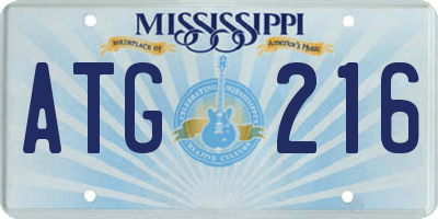 MS license plate ATG216
