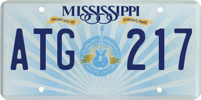 MS license plate ATG217