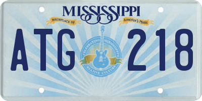 MS license plate ATG218