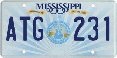 MS license plate ATG231