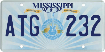 MS license plate ATG232