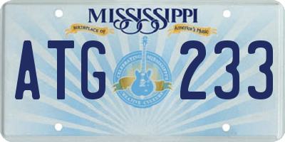 MS license plate ATG233