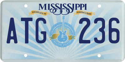 MS license plate ATG236