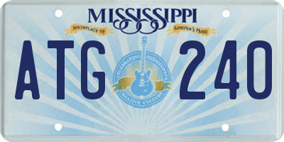MS license plate ATG240