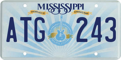 MS license plate ATG243
