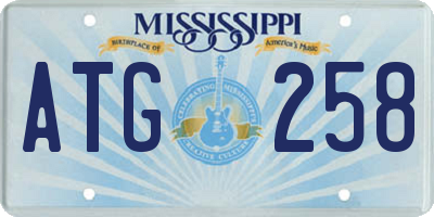 MS license plate ATG258