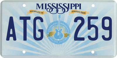MS license plate ATG259