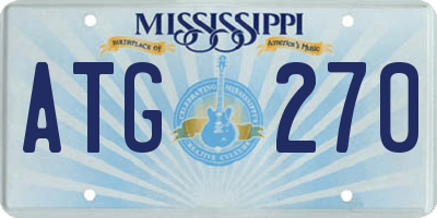 MS license plate ATG270