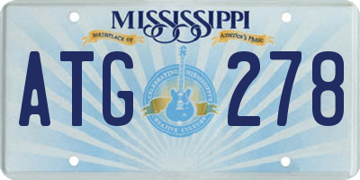 MS license plate ATG278