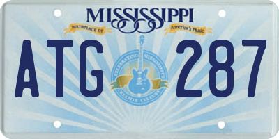 MS license plate ATG287