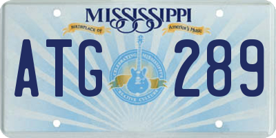 MS license plate ATG289