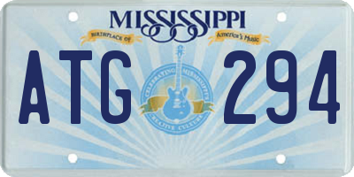 MS license plate ATG294